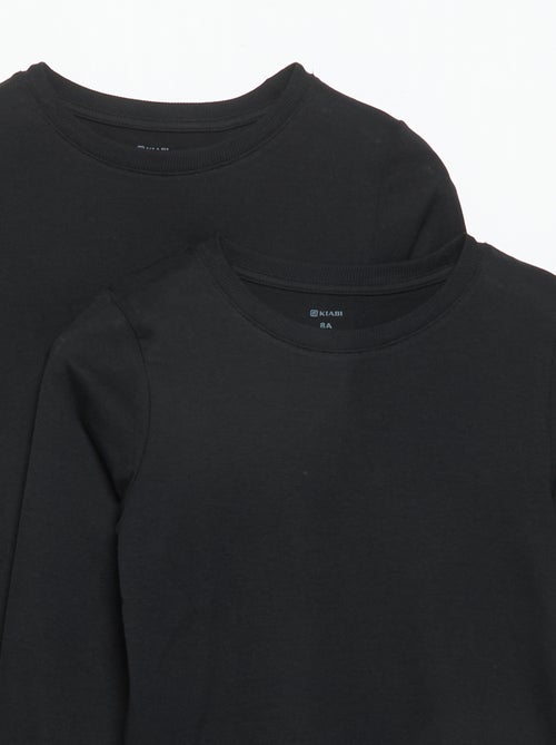 Set di 2 t-shirt a maniche lunghe tinta unita - Kiabi Set di 2 t-shirt a maniche lunghe tinta unita - Kiabi