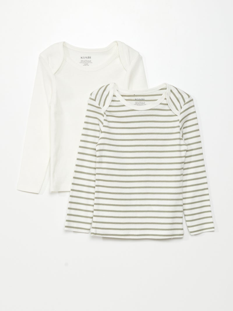 Set di 2 t-shirt a maniche lunghe VERDE - Kiabi