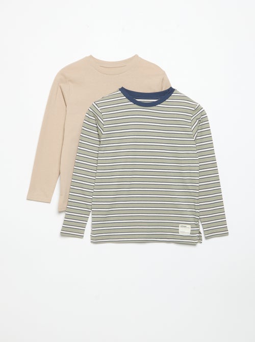 Set di 2 T-shirt a maniche lunghe - Kiabi Set di 2 T-shirt a maniche lunghe - Kiabi
