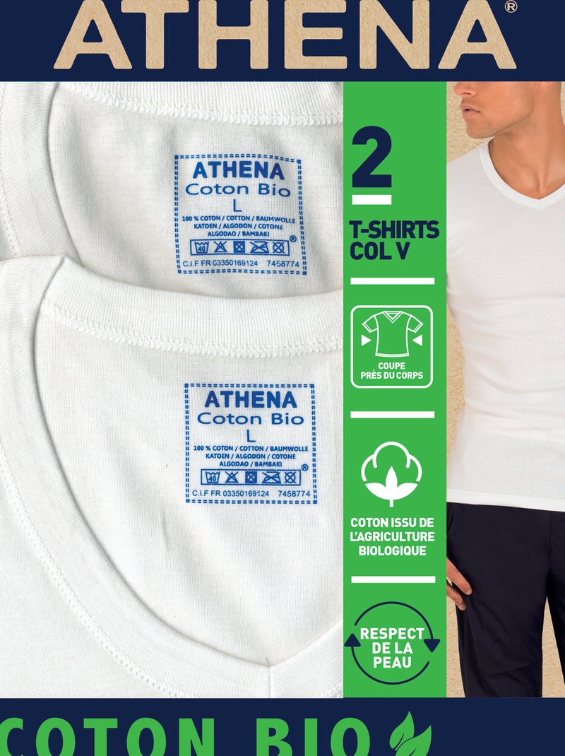 Set di 2 t-shirt 'Athena' in cotone BIANCO - Kiabi
