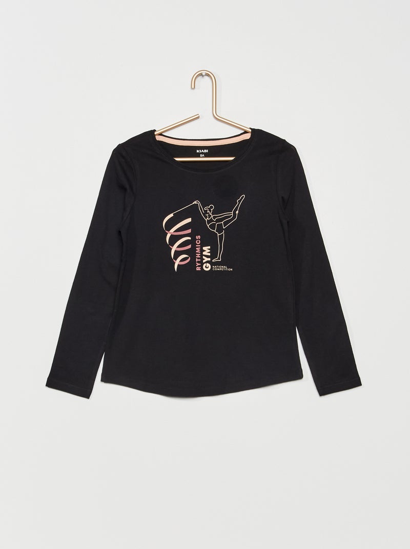 Set di 2 t-shirt 'ballerina' a scollo tondo NERO - Kiabi