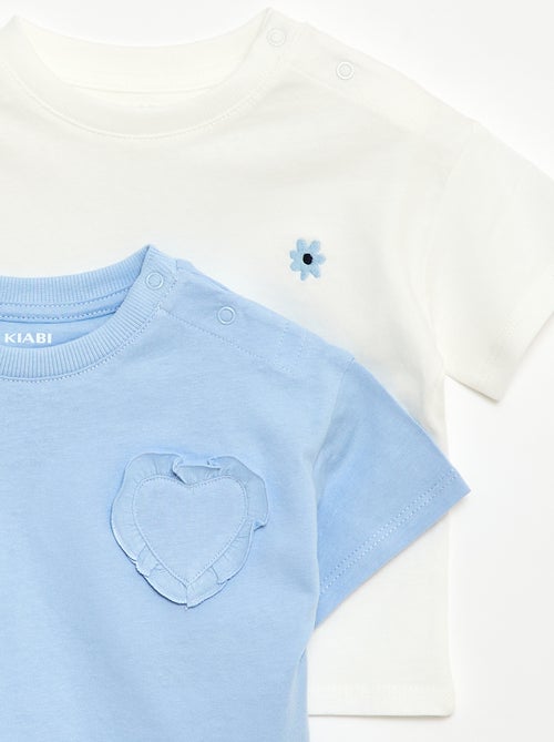 Set di 2 T-shirt con dettagli sul petto - Kiabi