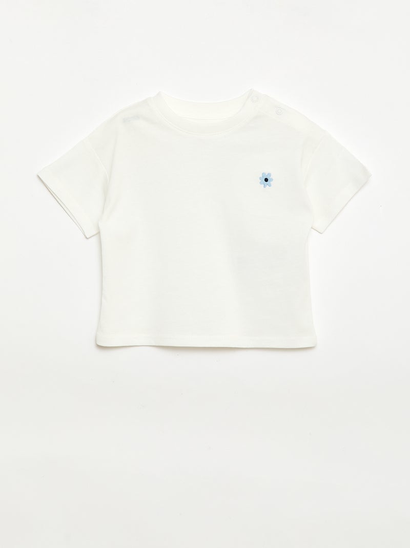 Set di 2 T-shirt con dettagli sul petto Bianco - Kiabi