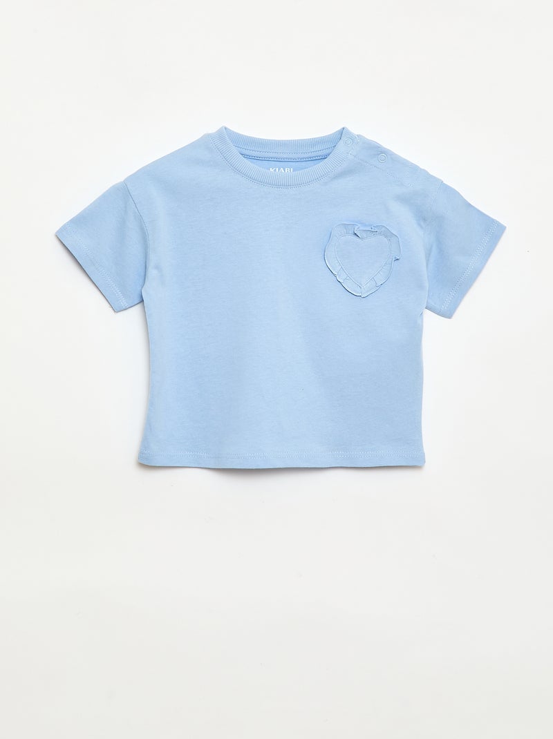 Set di 2 T-shirt con dettagli sul petto Bianco - Kiabi
