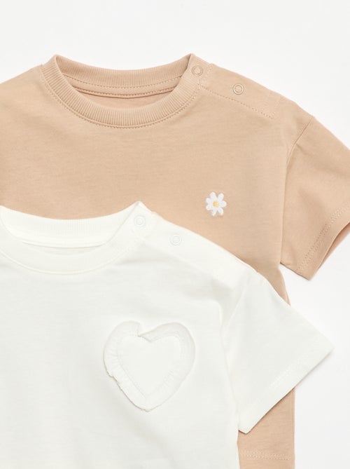 Set di 2 T-shirt con dettaglio sul petto - Kiabi