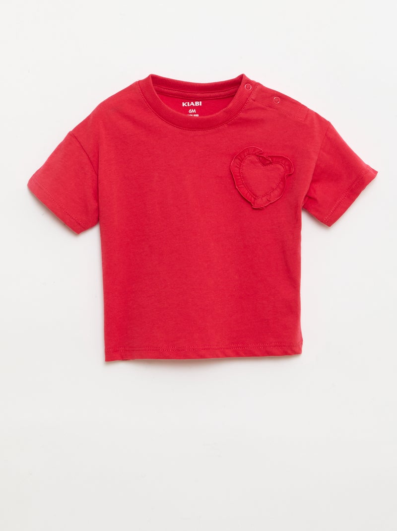 Set di 2 T-shirt con dettaglio sul petto Rosa - Kiabi