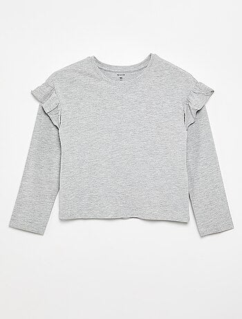 Set di 2 T-shirt con volant sulle spalle