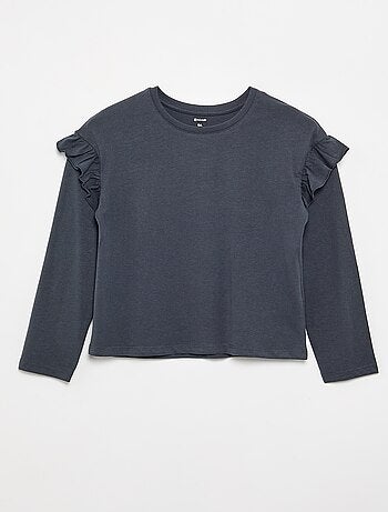 Set di 2 T-shirt con volant sulle spalle