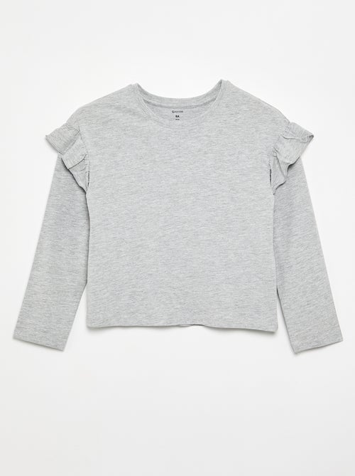 Set di 2 T-shirt con volant sulle spalle - Kiabi Set di 2 T-shirt con volant sulle spalle - Kiabi