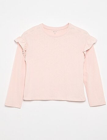 Set di 2 T-shirt con volant sulle spalle