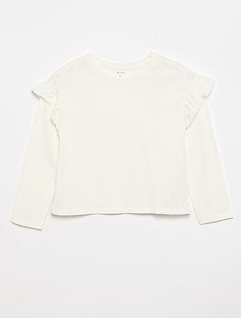 Set di 2 T-shirt con volant sulle spalle