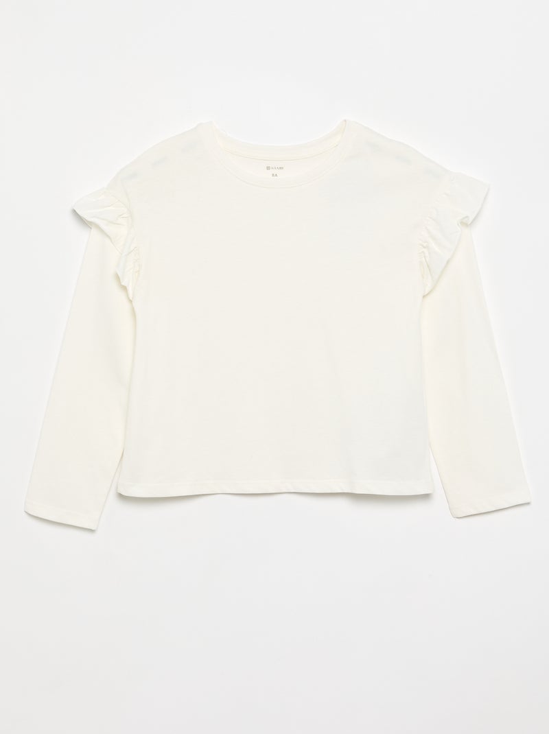 Set di 2 T-shirt con volant sulle spalle Rosa chiaro - Kiabi