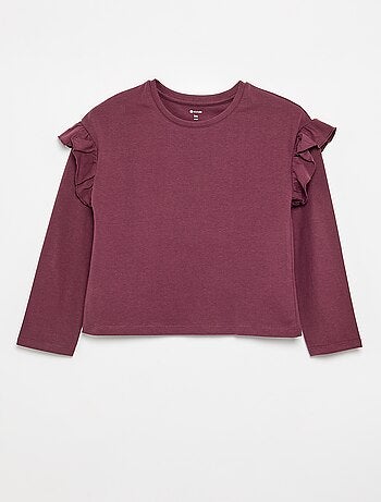 Set di 2 T-shirt con volant sulle spalle