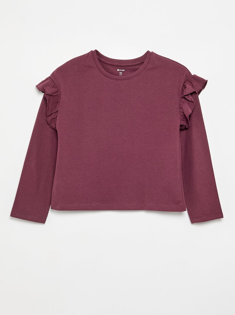 Set di 2 T-shirt con volant sulle spalle Rosa - Kiabi