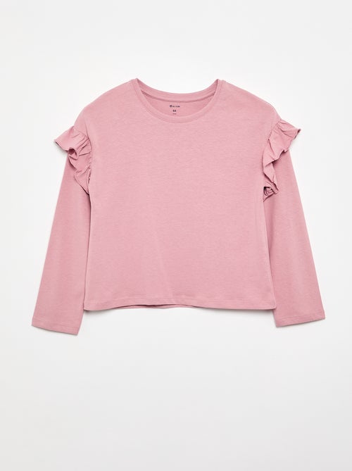 Set di 2 T-shirt con volant sulle spalle - Kiabi Set di 2 T-shirt con volant sulle spalle - Kiabi