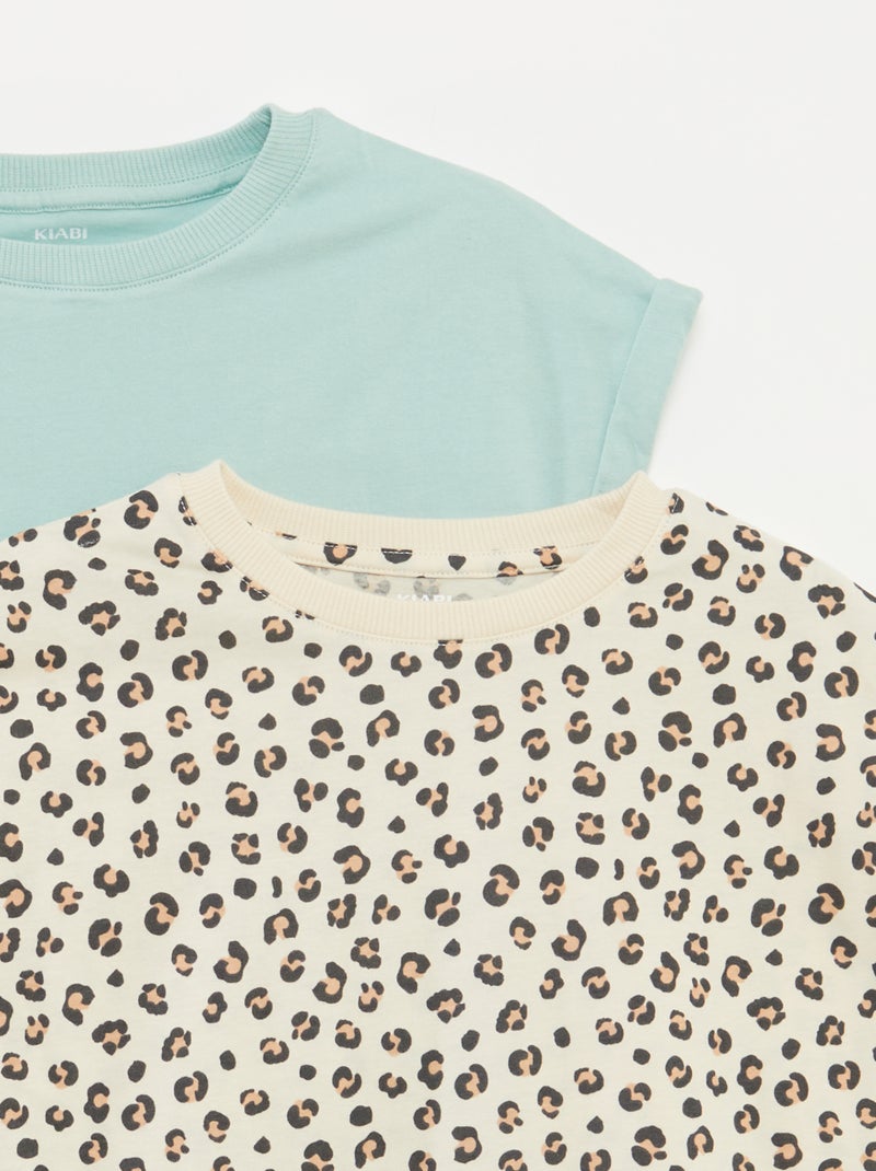 Set di 2 t-shirt in cotone BEIGE - Kiabi