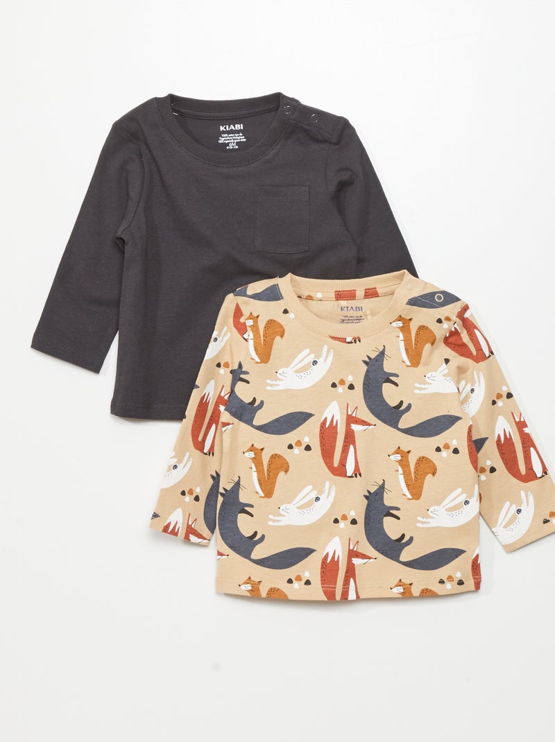 Set di 2 t-shirt in jersey BEIGE - Kiabi