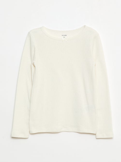 Set di 2 t-shirt in maglia operata a maniche lunghe - Kiabi