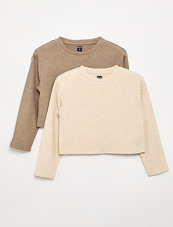 Set di 2 T-shirt in morbida maglia