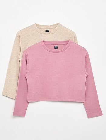 Set di 2 T-shirt in morbida maglia
