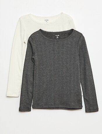 Set di 2 t-shirt termoregolatrici in maglia operata