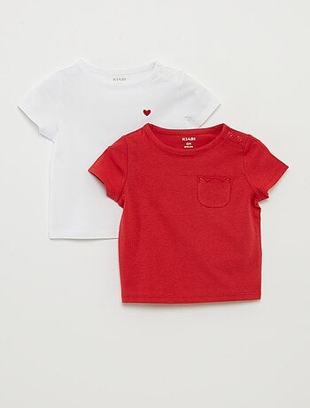 Set di 2 t-shirt tinta unita
