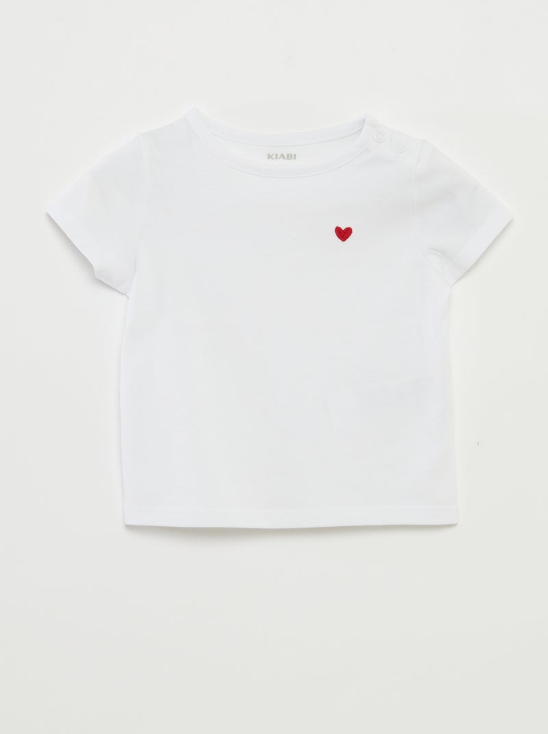 Set di 2 t-shirt tinta unita BIANCO - Kiabi