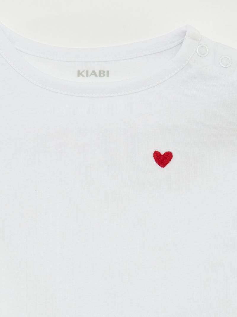 Set di 2 t-shirt tinta unita BIANCO - Kiabi