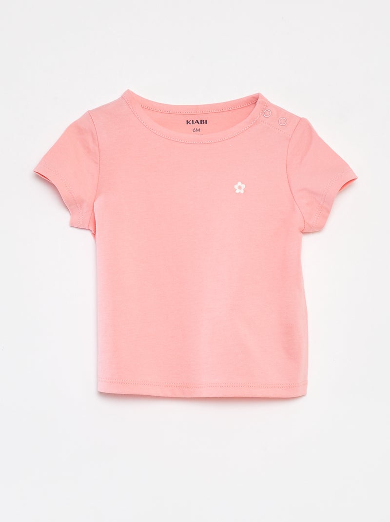 Set di 2 t-shirt tinta unita ROSA - Kiabi