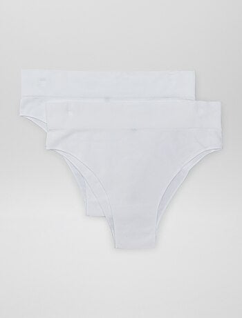 Set di 2 tanga a coste senza cuciture