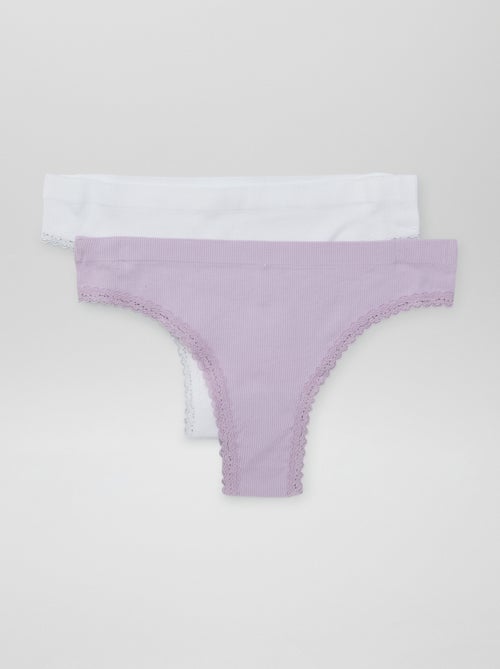 Set di 2 tanga a coste - Kiabi