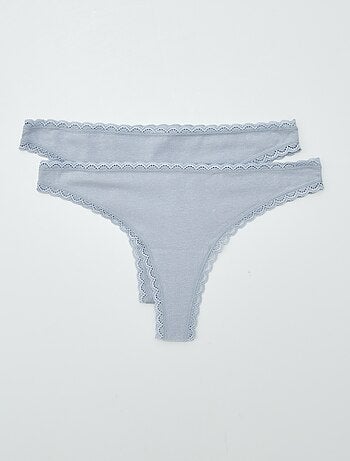 Set di 2 tanga in cotone