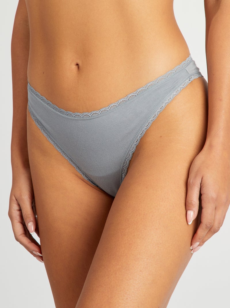 Set di 2 tanga in cotone BLU - Kiabi