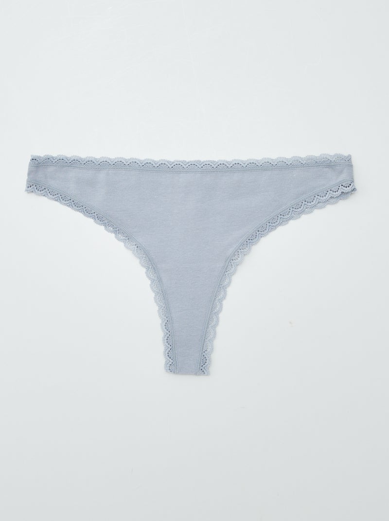 Set di 2 tanga in cotone BLU - Kiabi