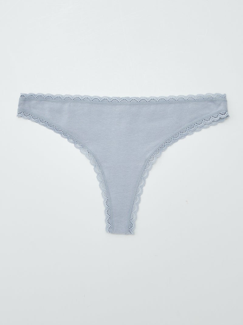 Set di 2 tanga in cotone BLU - Kiabi