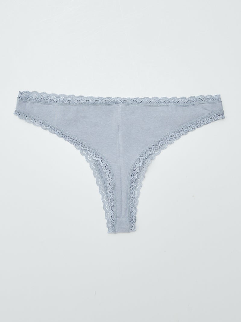 Set di 2 tanga in cotone BLU - Kiabi