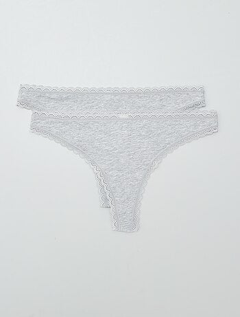 Set di 2 tanga in cotone
