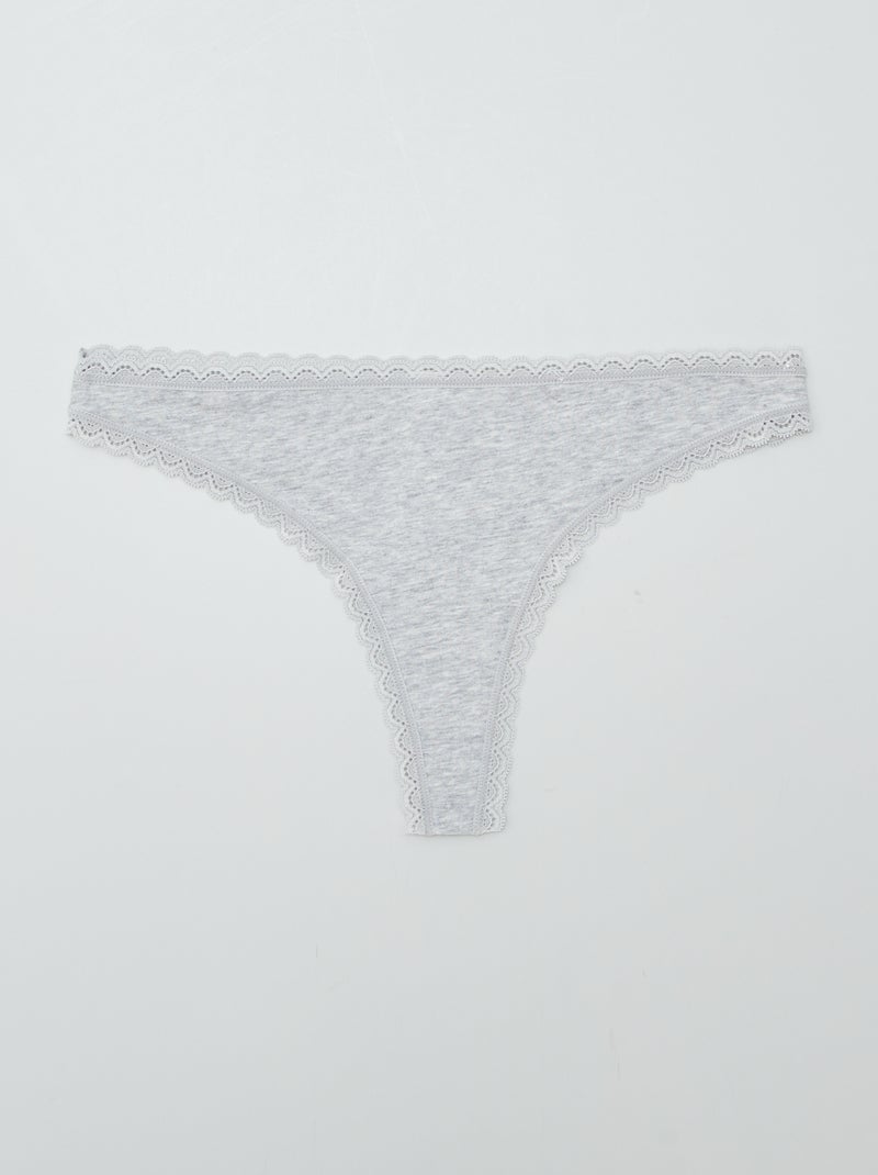 Set di 2 tanga in cotone GRIGIO - Kiabi