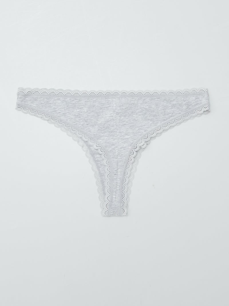 Set di 2 tanga in cotone GRIGIO - Kiabi