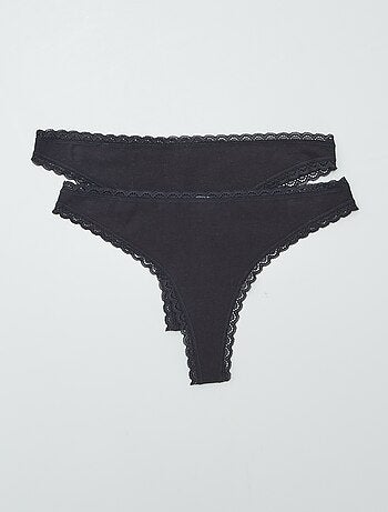 Set di 2 tanga in cotone