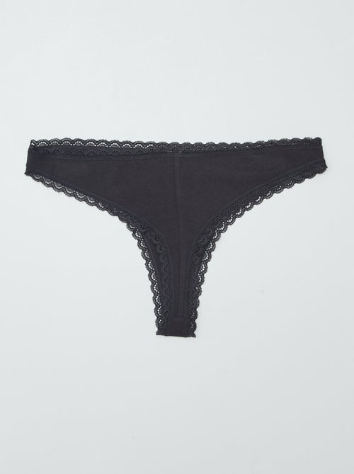 Set di 2 tanga in cotone - Kiabi