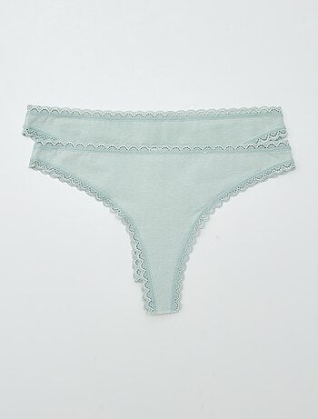 Set di 2 tanga in cotone