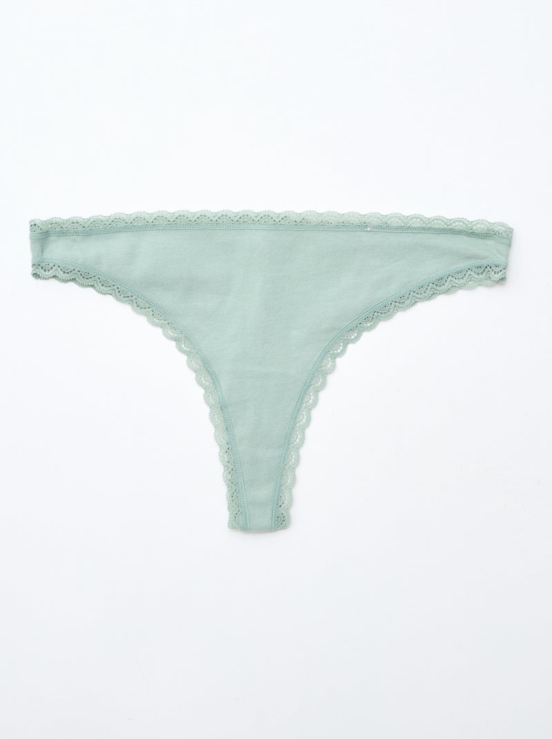 Set di 2 tanga in cotone VERDE - Kiabi
