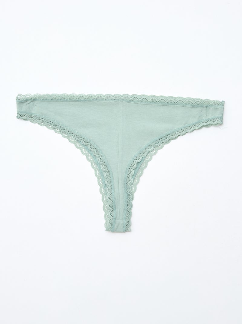 Set di 2 tanga in cotone VERDE - Kiabi