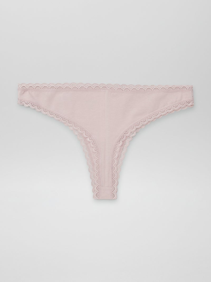 Set di 2 tanga in cotone VIOLA - Kiabi