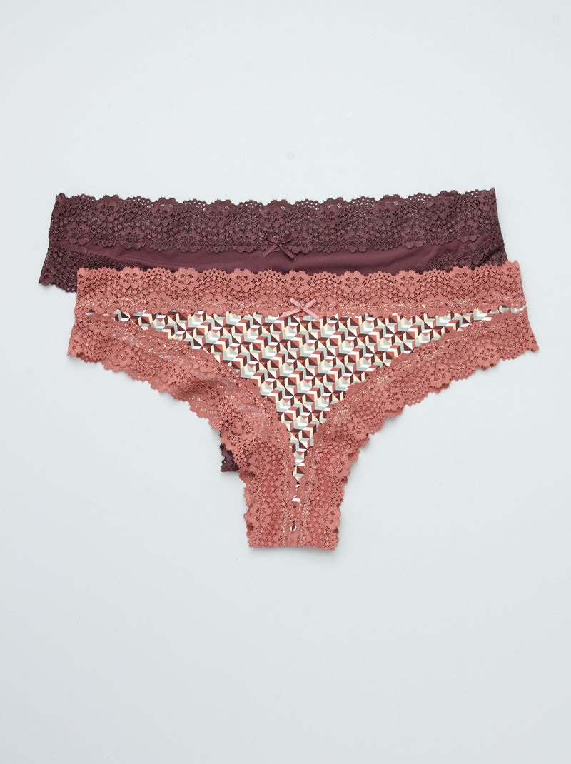 Set di 2 tanga in microfibra ROSA - Kiabi