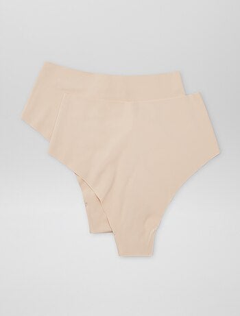 Set di 2 tanga invisibili a vita alta