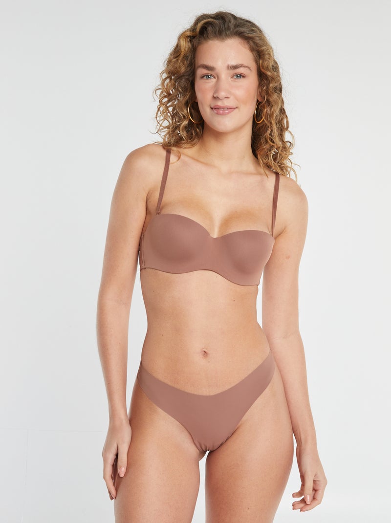 Set di 2 tanga invisibili in microfibra MARRONE - Kiabi