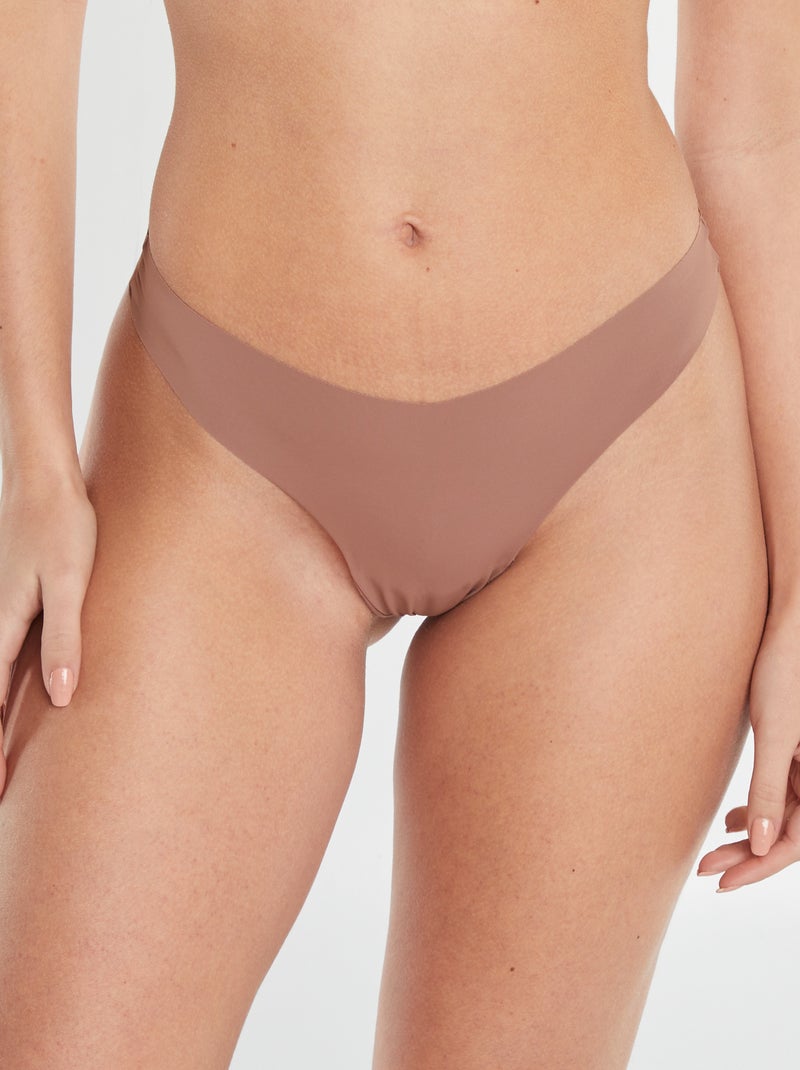 Set di tanga invisibili in microfibra MARRONE Donna