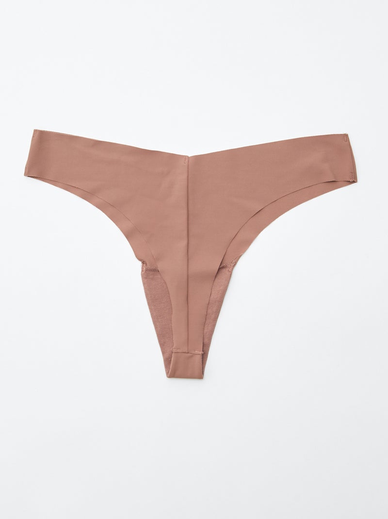 Set di 2 tanga invisibili in microfibra MARRONE - Kiabi